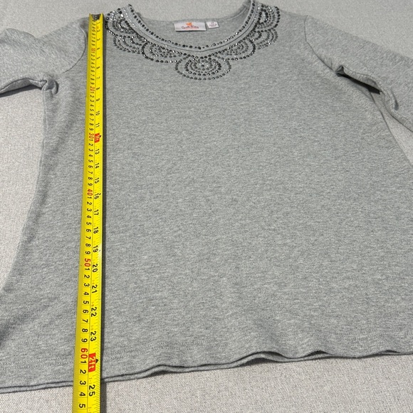 Quacker Factory Gray Embellished Women's Tunic Top SZXS. - Picture 8 of 13